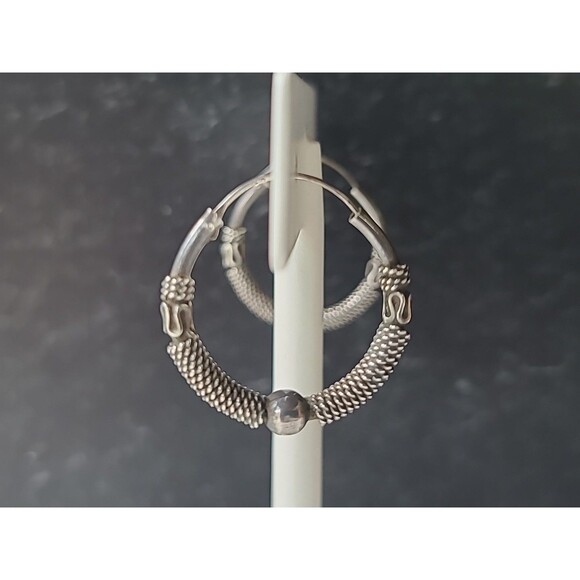 925 Sterling Silver Hoop Pierced Earrings Vintage, READ Description - Picture 1 of 10